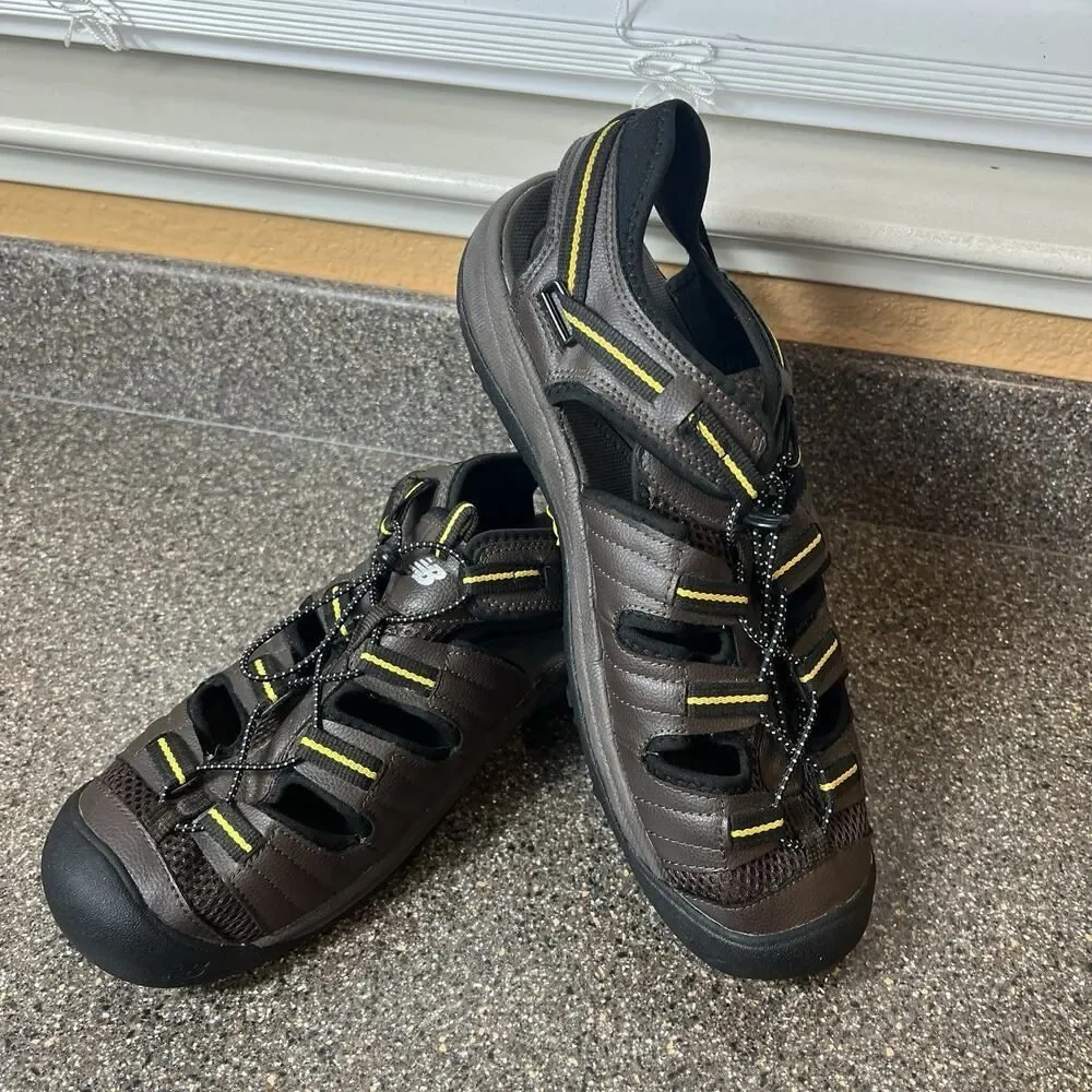 New Balance Men's Appalachian Closed Toe Hiking Sandals Size 14 Brown Drawstring